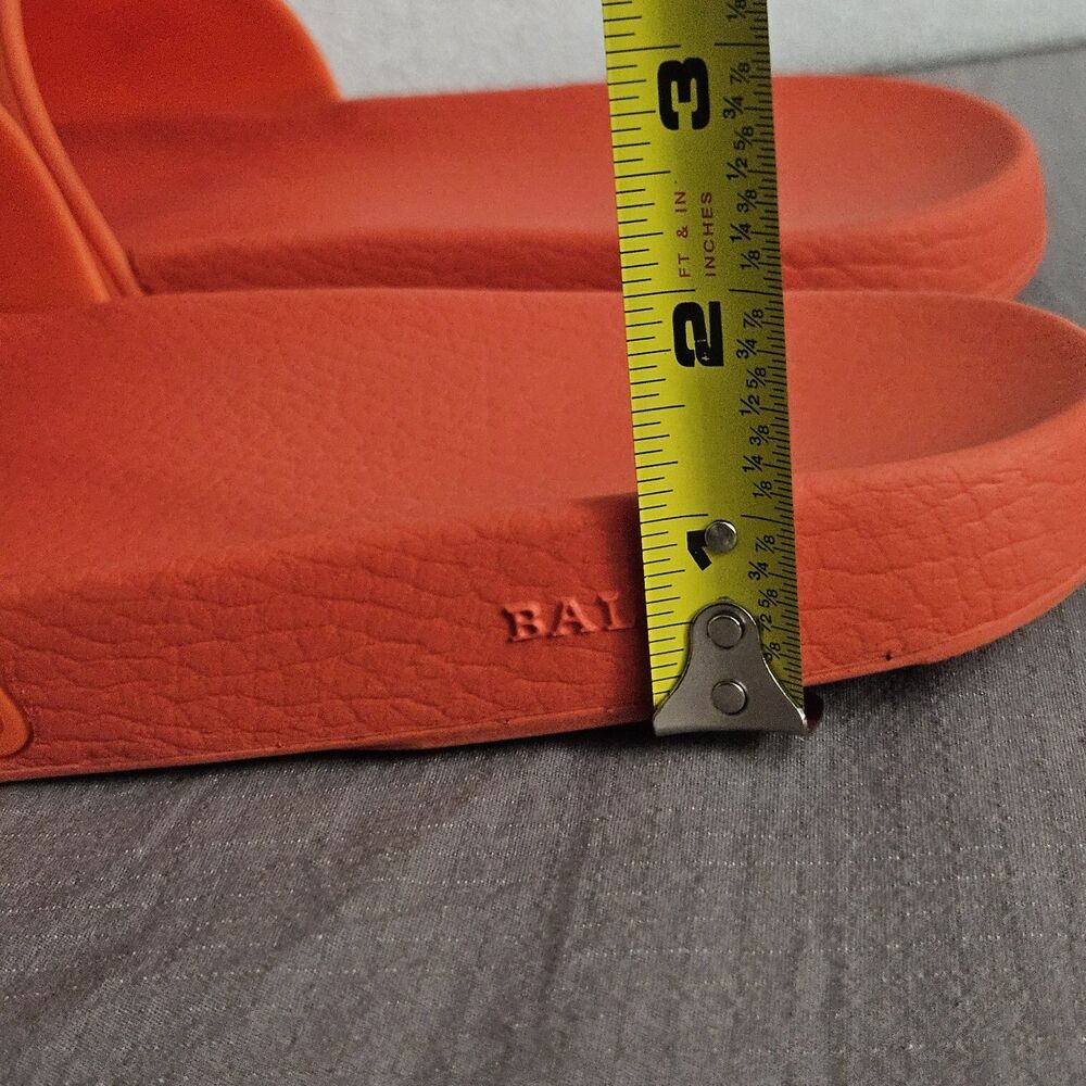 Bally 1851 Orange Rubber Sandal Slides Slippers Size 9 Neon Pool Beach Dopamine - Picture 12 of 15